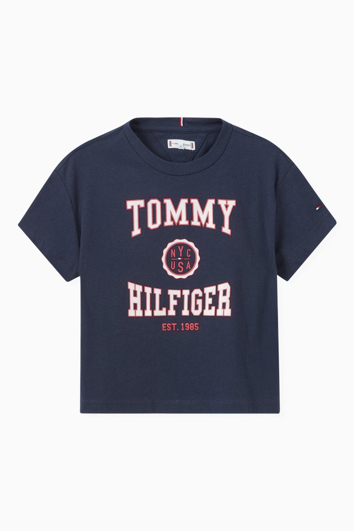

Varsity T-Shirt in Organic Cotton Blend, Blue