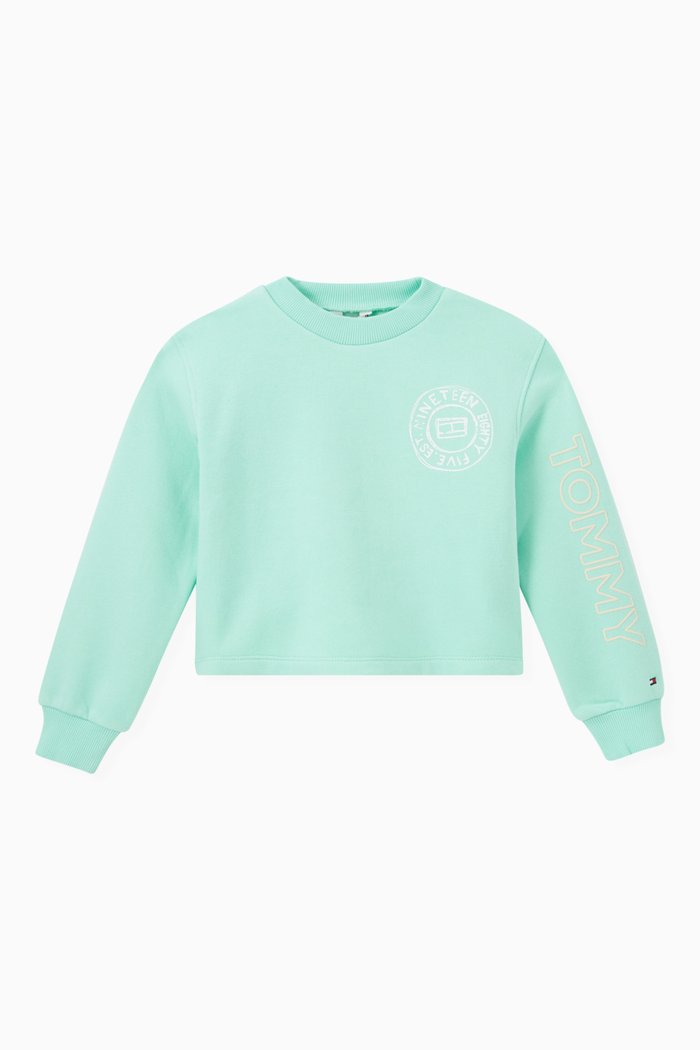 

Overprint Sweatshirt in Organic Cotton Blend, Green