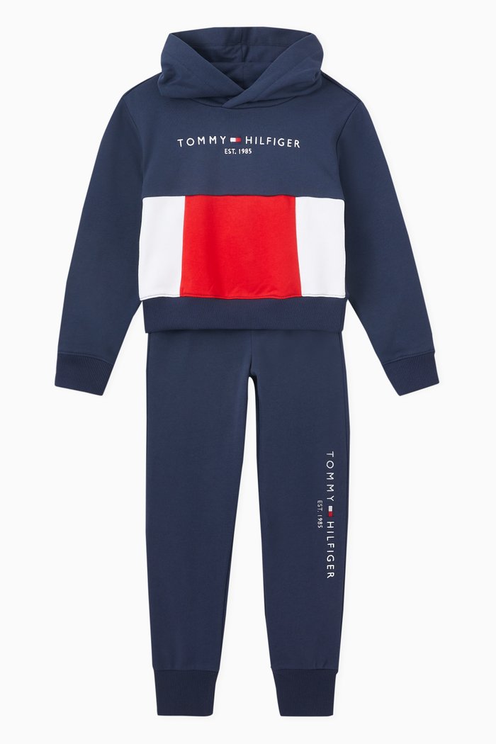 

Essential Colour-Block Hoodie & Joggers Set, Blue