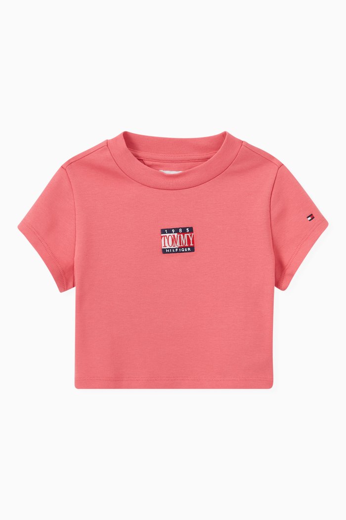 

Ribbed Crop Top in Organic Cotton, Pink