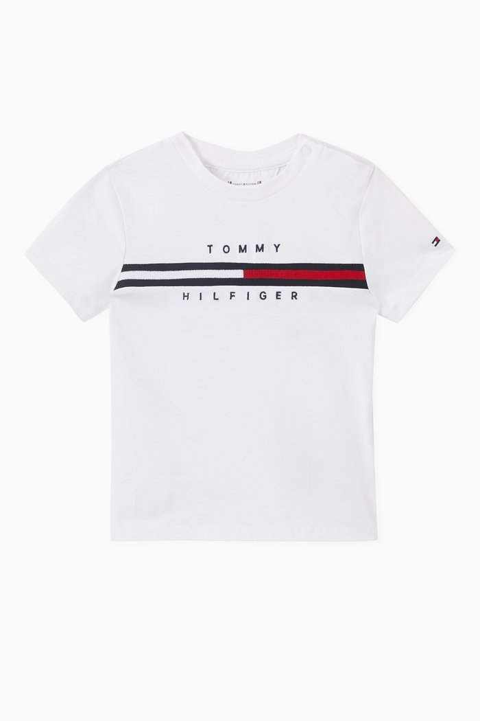 

Rib Insert T-Shirt in Organic Cotton, White