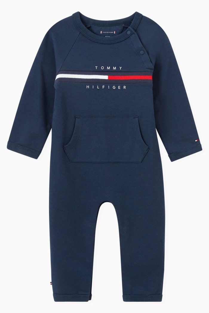

Logo Coverall in Stretch Organic Cotton Terry, Blue
