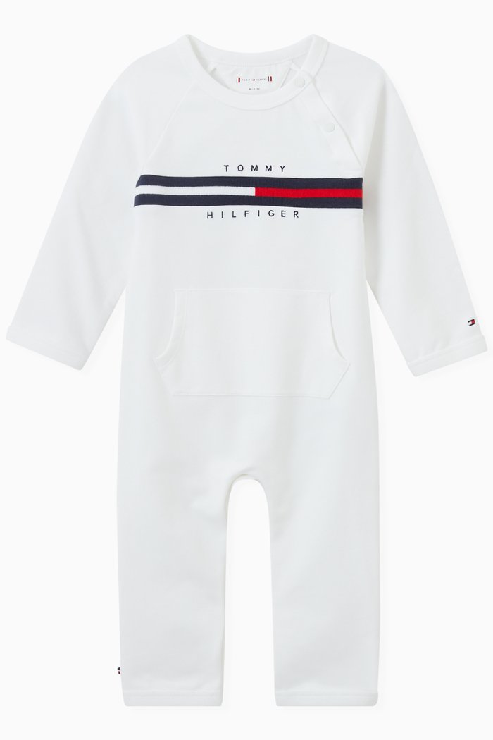 

Logo Coverall in Stretch Organic Cotton Terry, White