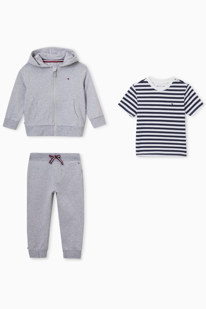 

Hooded Set Giftbox in Organic Cotton, Grey