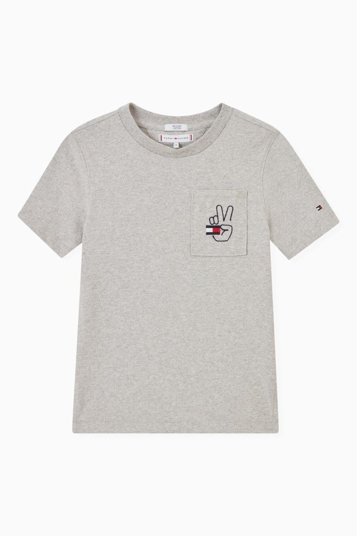 

Smiley T-Shirt in Recycled Cotton, Grey