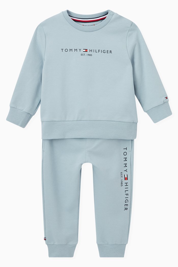 

Essential Crewsuit Set in Stretch Organic Cotton Terry, Blue