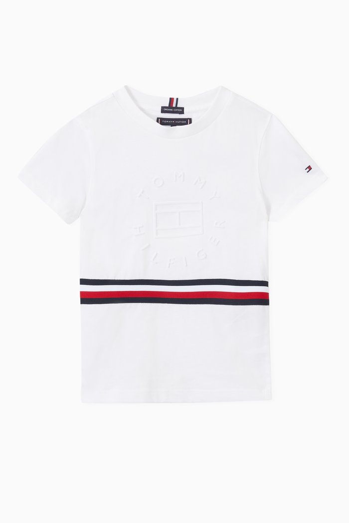 

Embossed Logo T-Shirt in Organic Cotton, White
