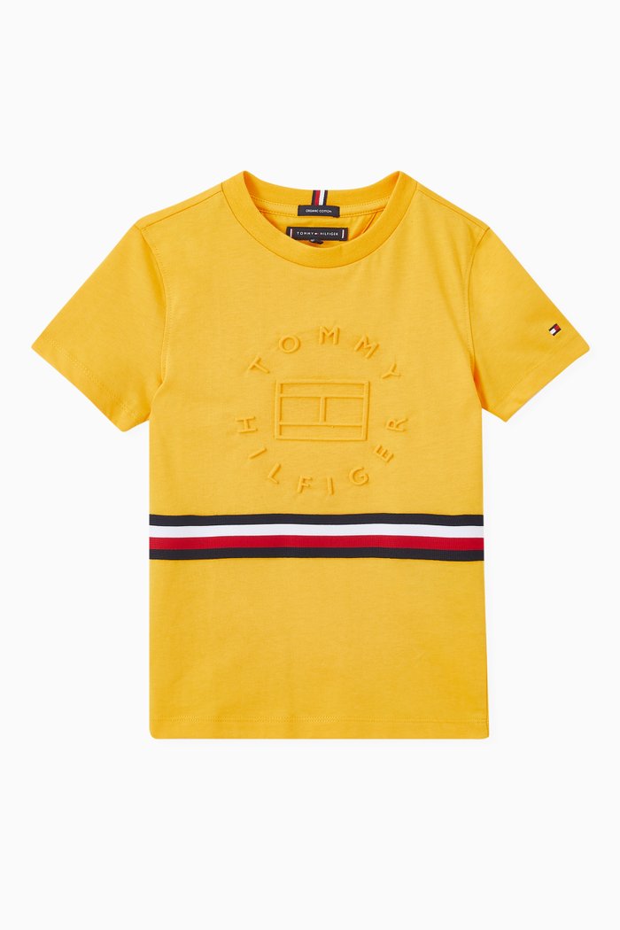 

Embossed Logo T-Shirt in Organic Cotton, Yellow