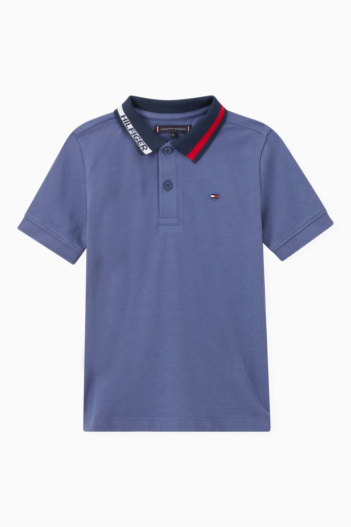 

Colour Block Polo Shirt, Blue
