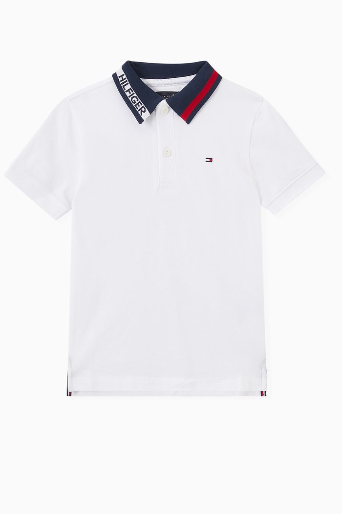 

Colour Block Polo Shirt, White