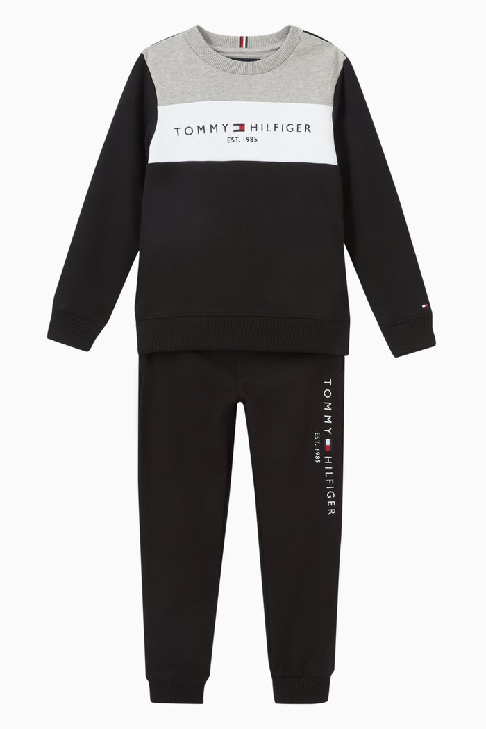 

Sweatshirt & Joggers Set in Organic Cotton, Black
