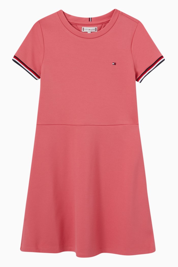 

Signature Cuffs Skater Dress in Stretch Viscose Blend, Pink
