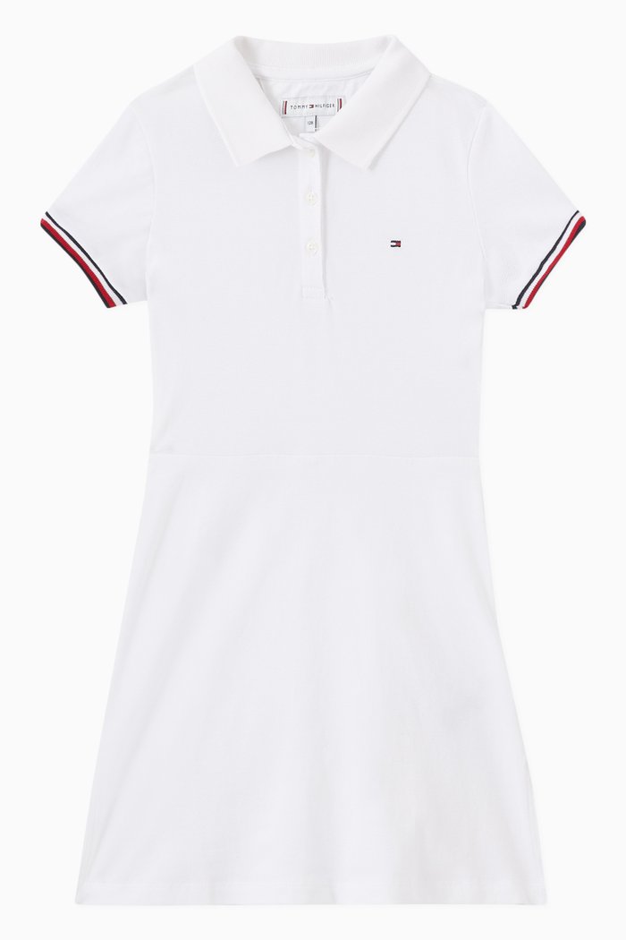 

Essential Polo Dress in Organic Cotton, White