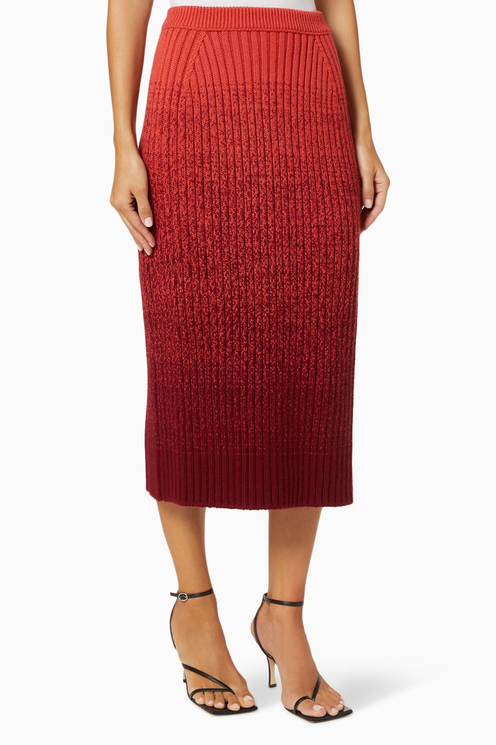 

San Babila Skirt in Cashmere, Red