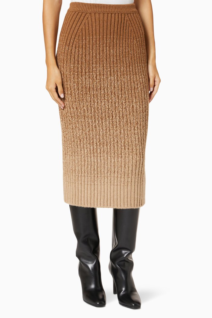 

San Babila Skirt in Cashmere, Brown