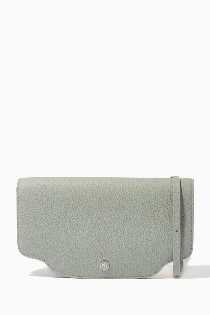 

Sesia Clutch Crossbody Bag in Calfskin, Green