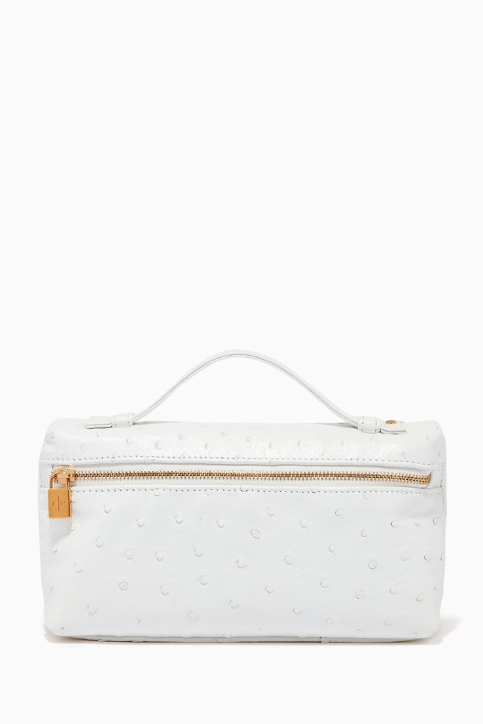 

L19 Pouch in Ostrich Leather, White