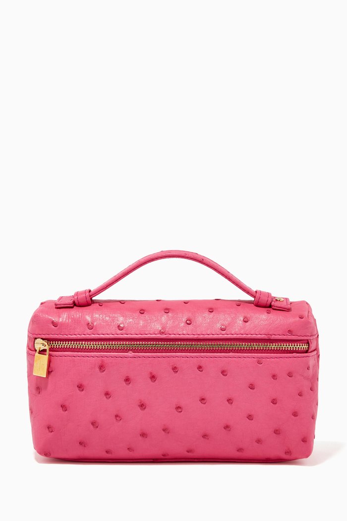 

L19 Pouch in Ostrich Leather, Pink