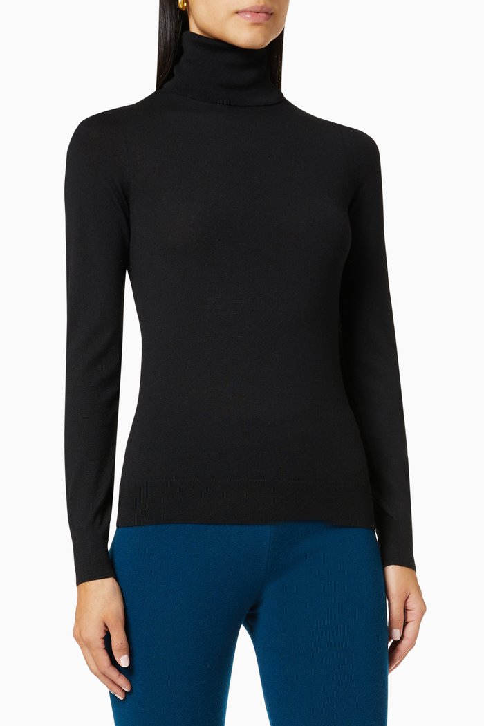 

Piuma Turtleneck Sweater in Cashmere, Black