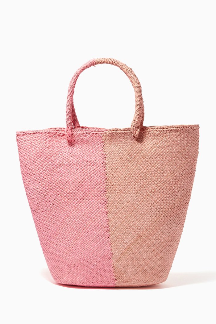 

Small Capri Tote Bag in Toquilla Straw, Pink