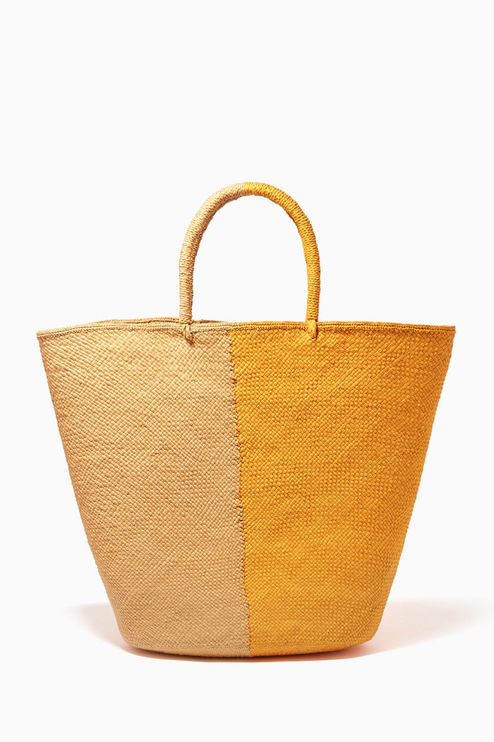 

Large Capri Tote Bag in Toquilla Straw, Orange