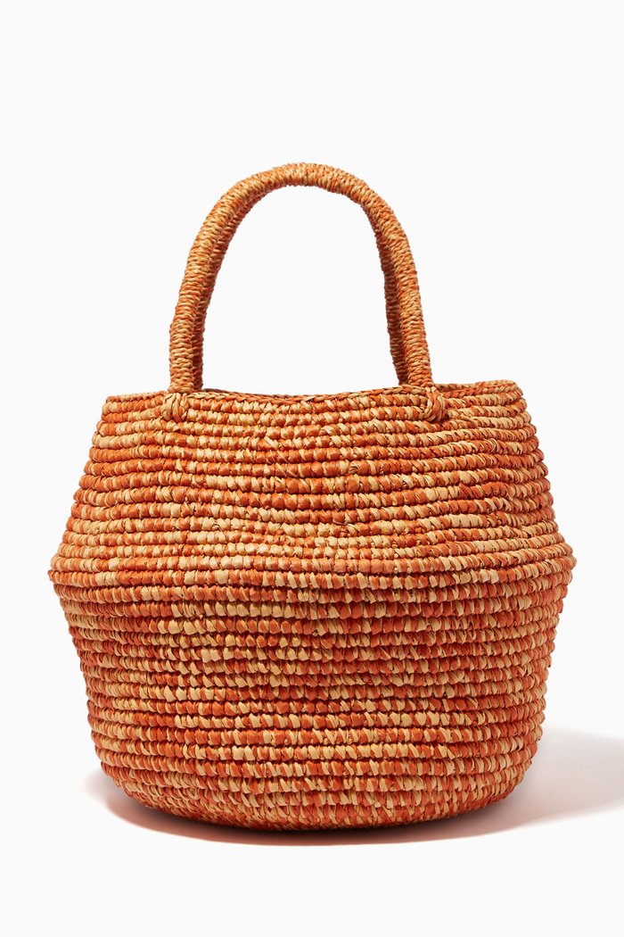 

Small Bahia Basket Bag in Toquilla Straw, Brown