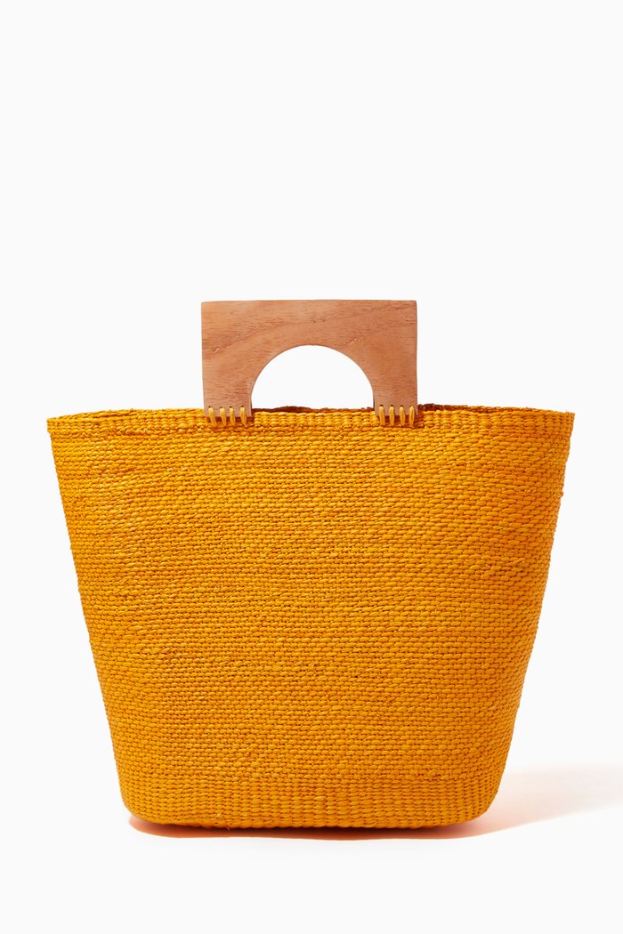 

Small Sua Tote Bag in Toquilla Straw, Orange