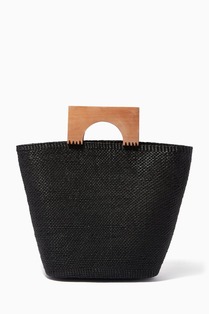 

Small Sua Tote Bag in Toquilla Straw, Black
