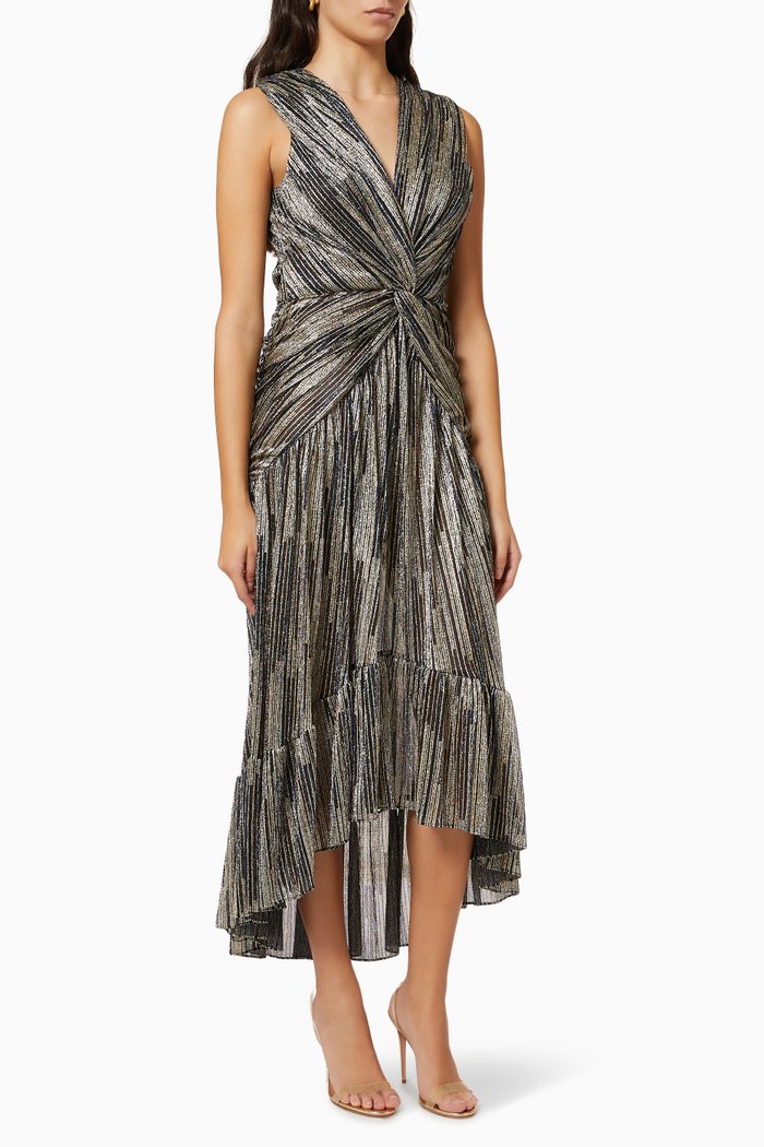 

Ava Dress in Metallic Jersey, Silver