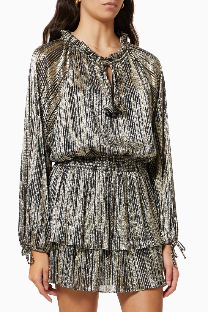 

Shirin Dress in Metallic Jersey, Silver