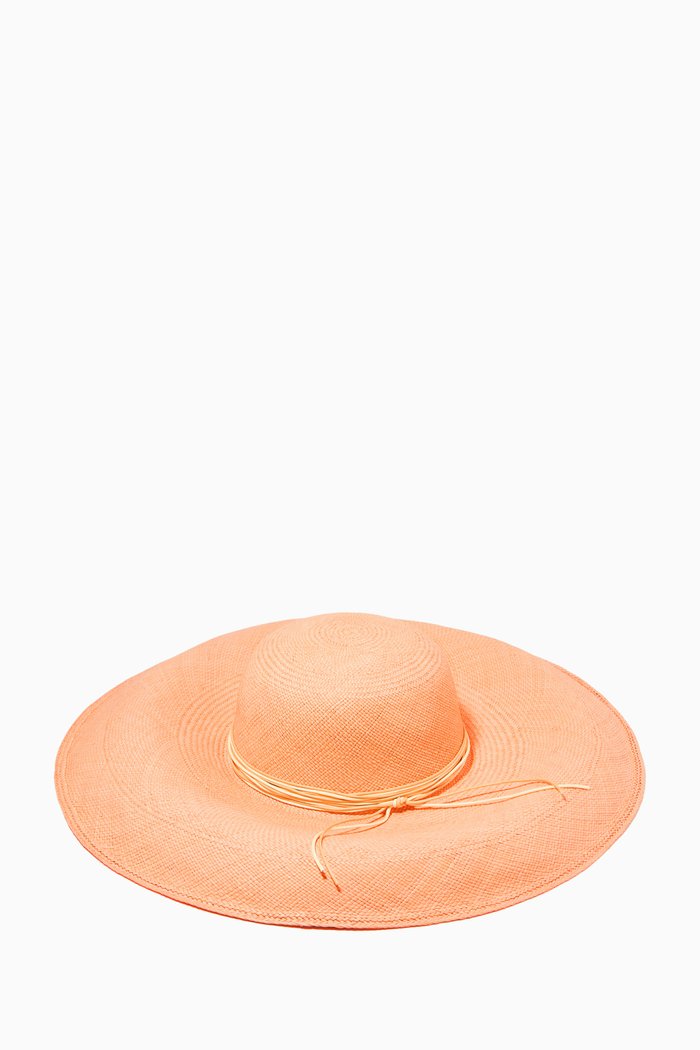 Positano Sun Hat in Toquilla Straw, Pink