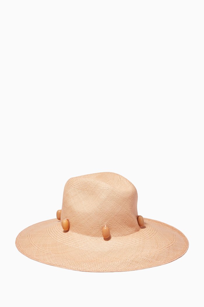 

Marseille Panama Hat in Toquilla Straw, Pink