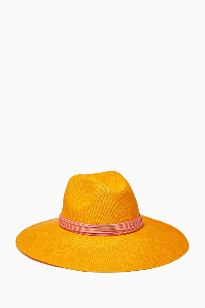 

Lagos Panama Hat in Toquilla Straw, Orange