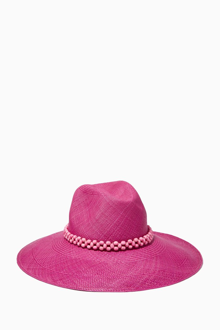 

Peoni Hat in Toquilla Straw, Pink