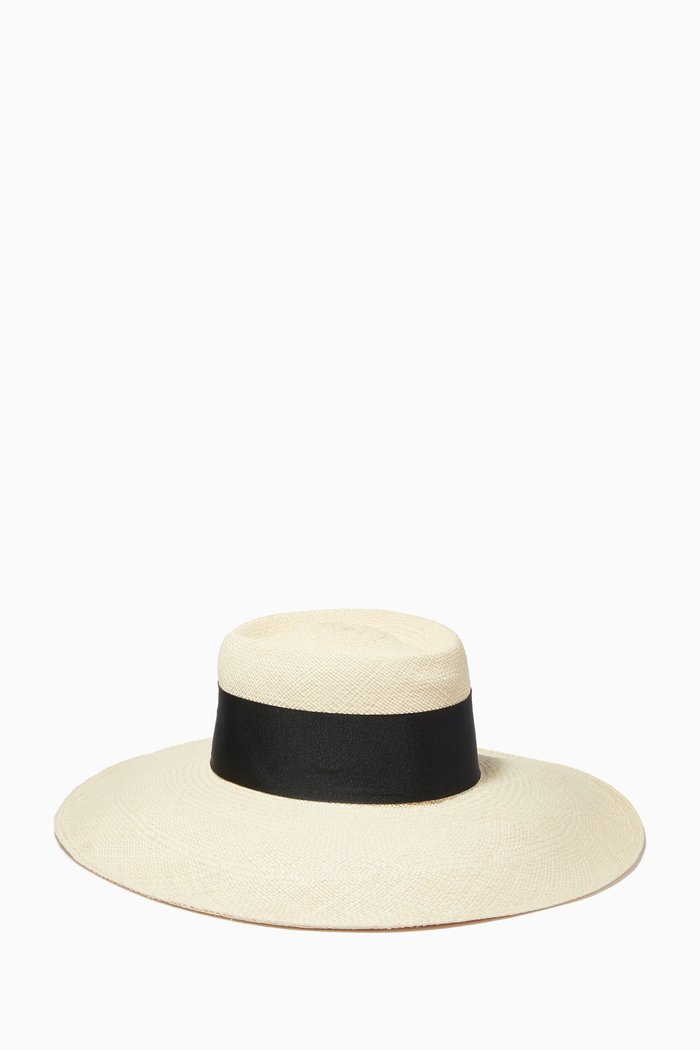 

Ibiza Wide Brim Hat in Toquilla Straw, Neutral