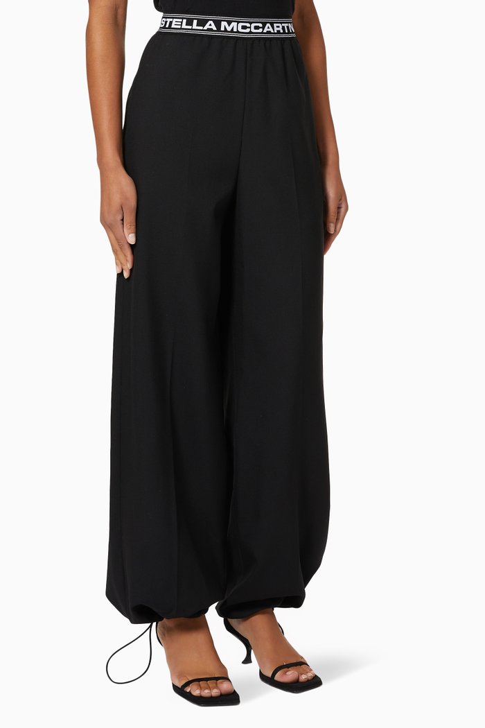 

Logo Tailored Pants in Wool, Black