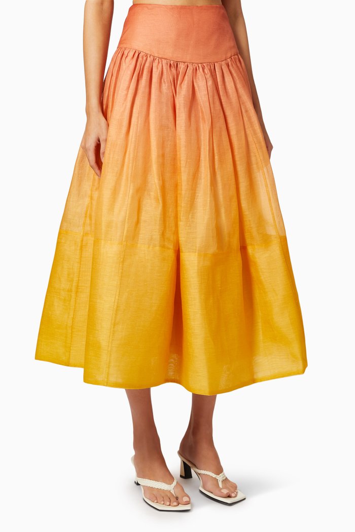 

Postcard Maxi Skirt in Silk, Orange