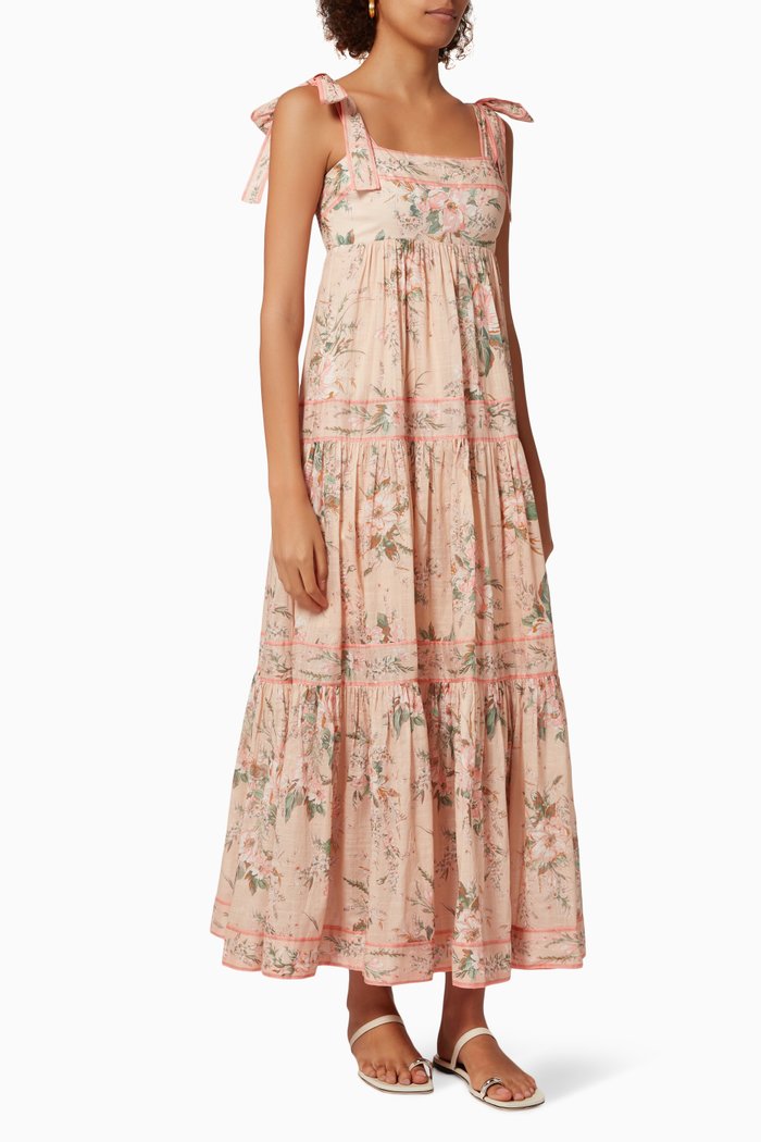 

Moonshine Tie Shoulder Dress in Cotton, Pink