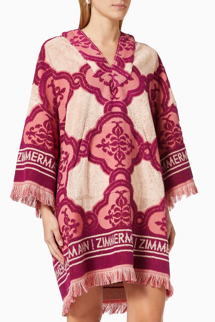Lola Terry Towel Dress in Cotton, Purple