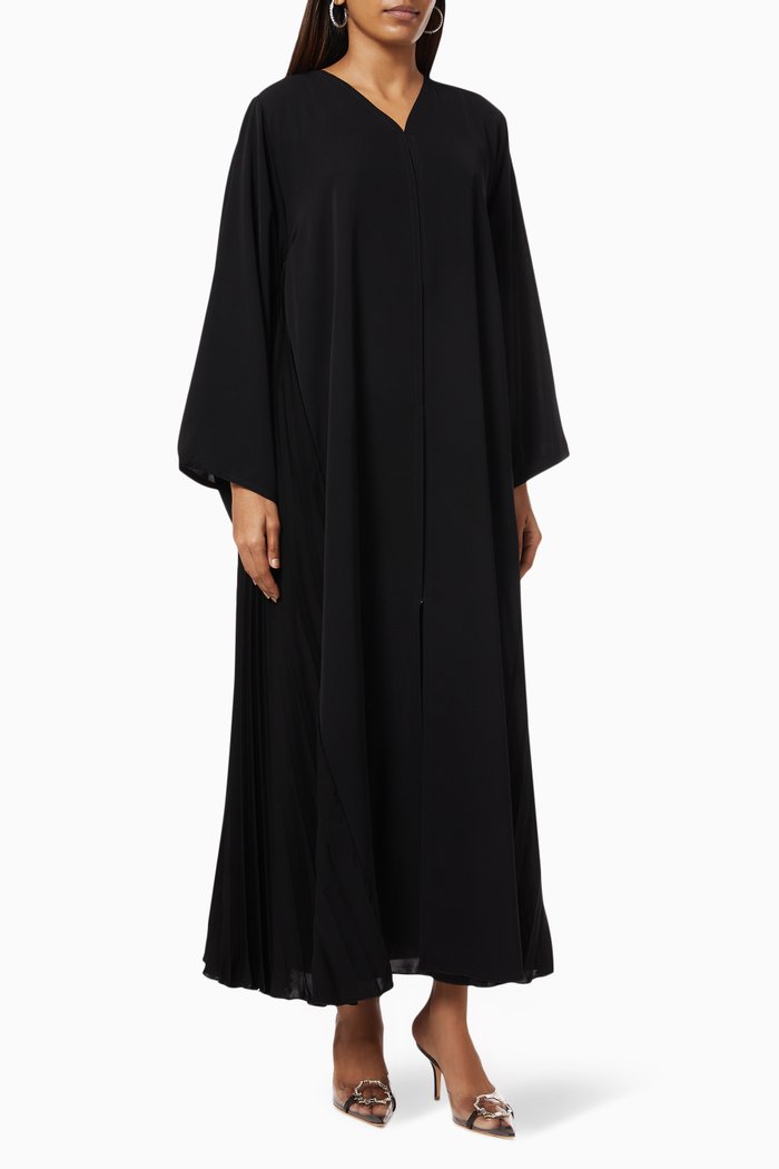 

Pleated Abaya, Black
