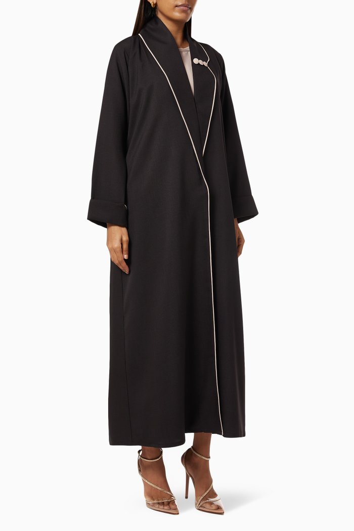 

Coat Style Abaya Set, Black