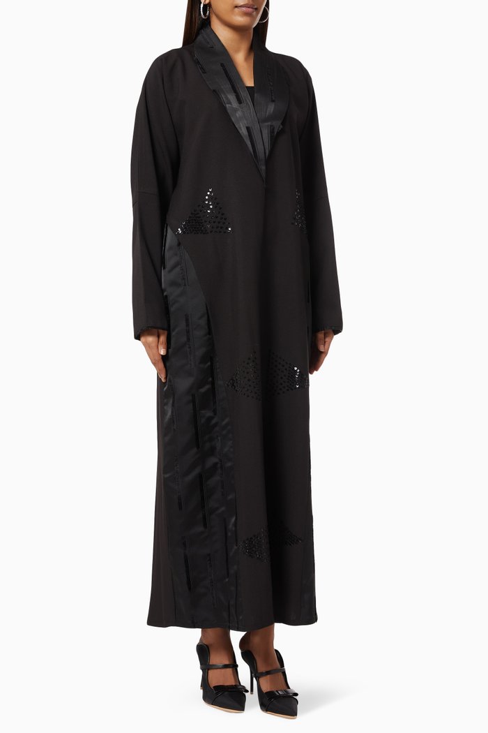 

Sequin Embellished Abaya, Black