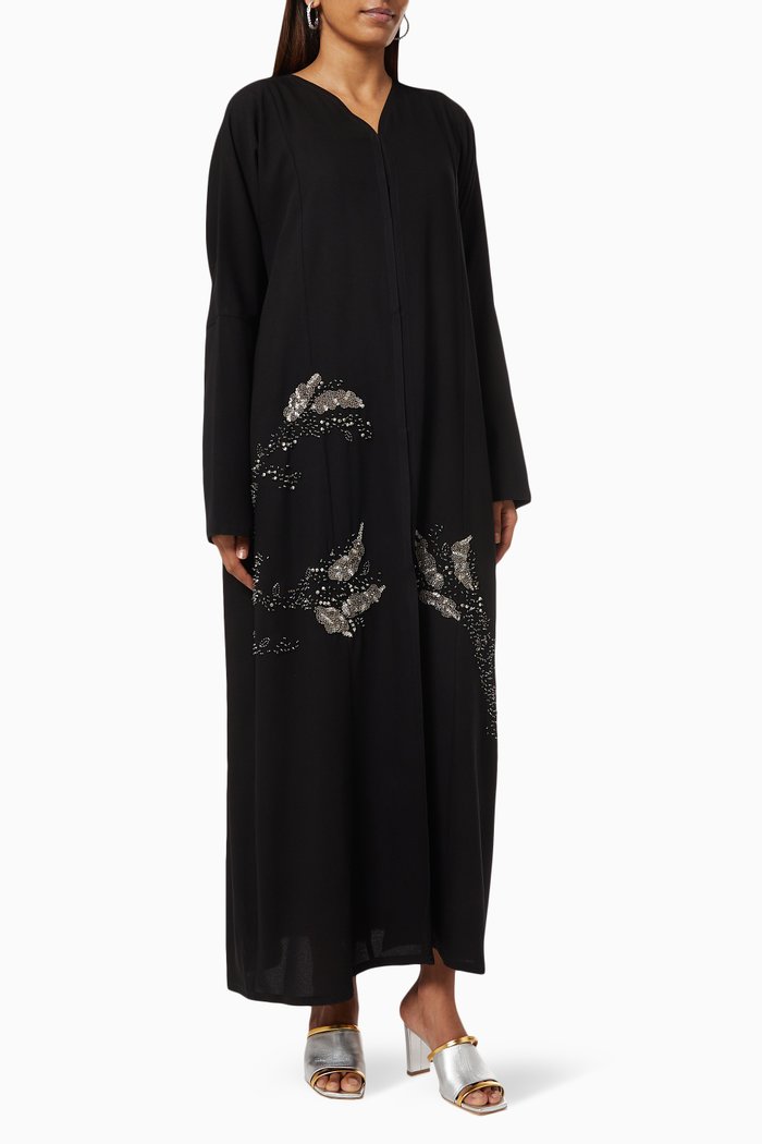 

Beaded Embellished Abaya, Black