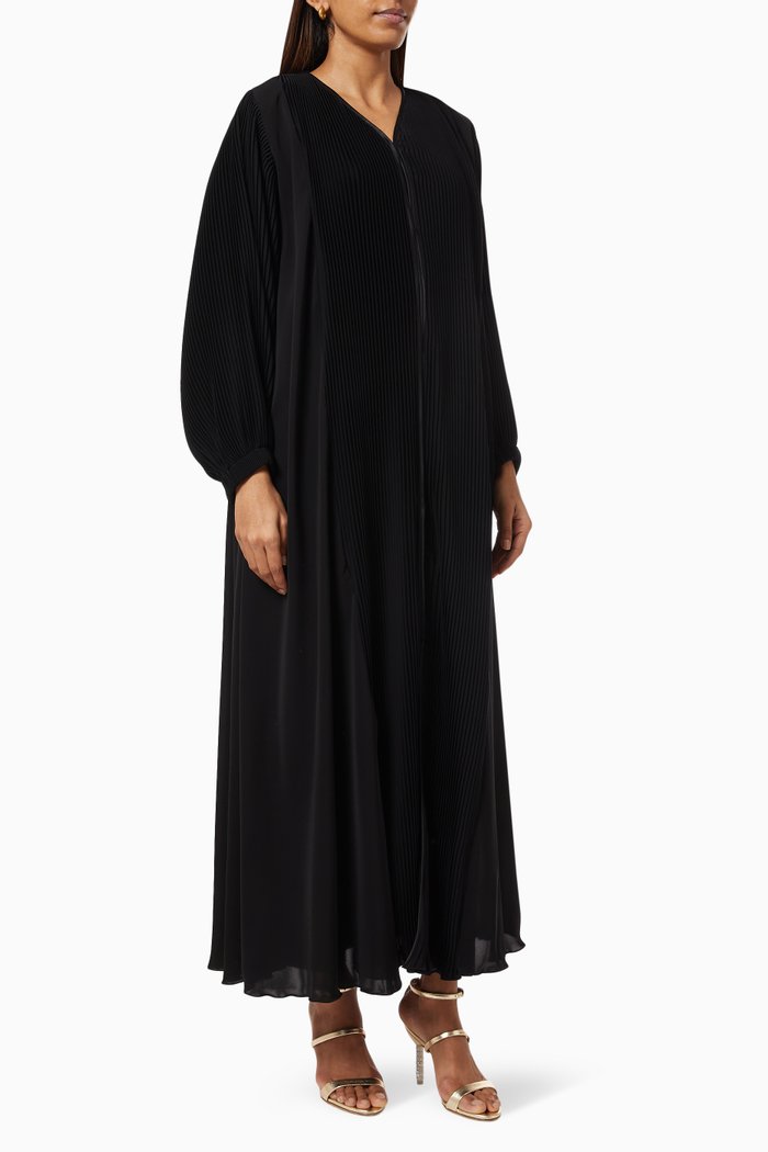 

Pleated Abaya, Black