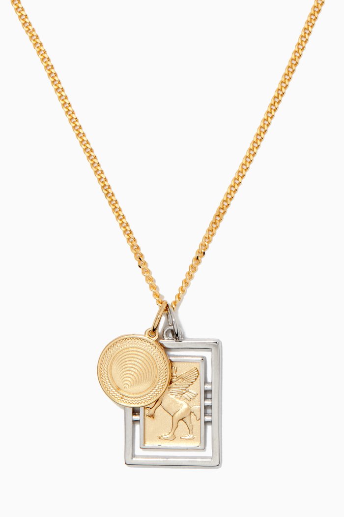 

Tiamat Pendant Necklace in Sterling Silver & Gold Vermeil