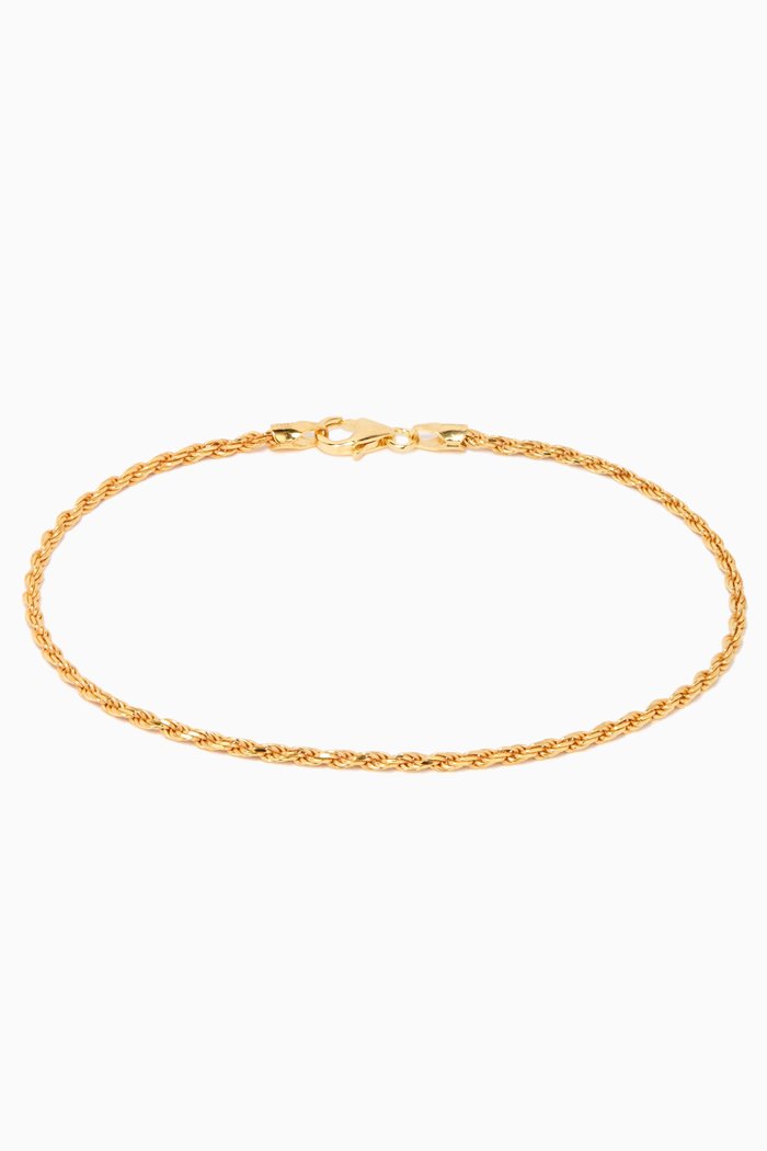 

Rope Chain Bracelet in 14kt Gold Vermeil, 1.8mm