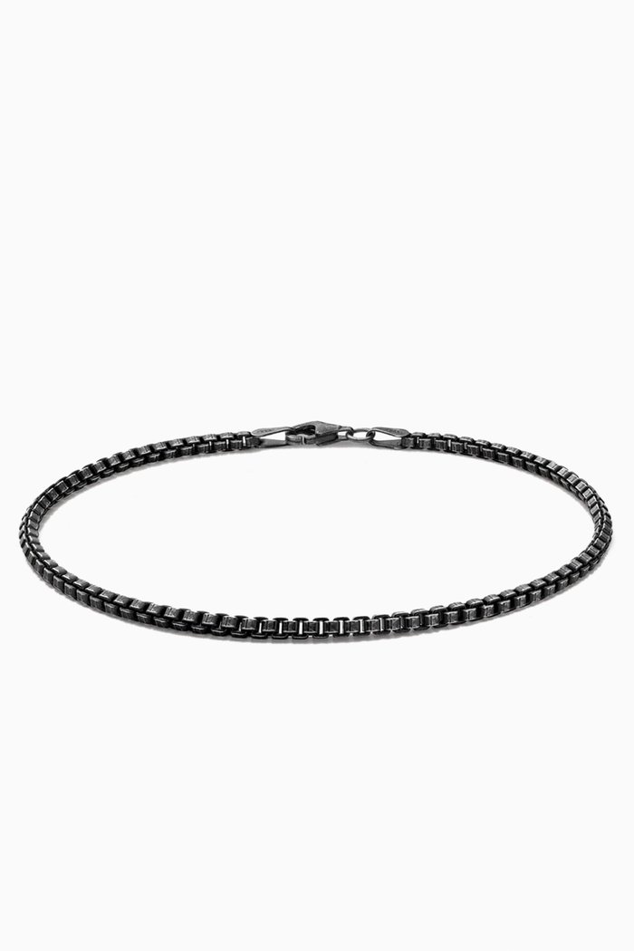 

Venetian Chain Bracelet II in Sterling Silver, 2mm, Grey