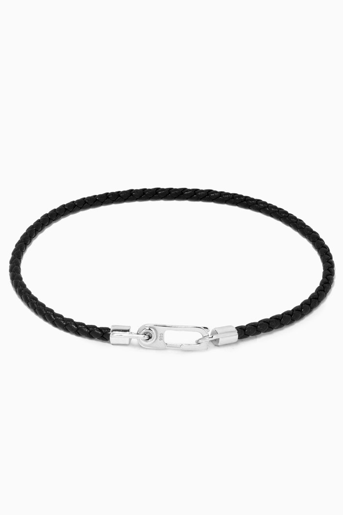 

Annex Bracelet in Leather & Sterling Silver, Black
