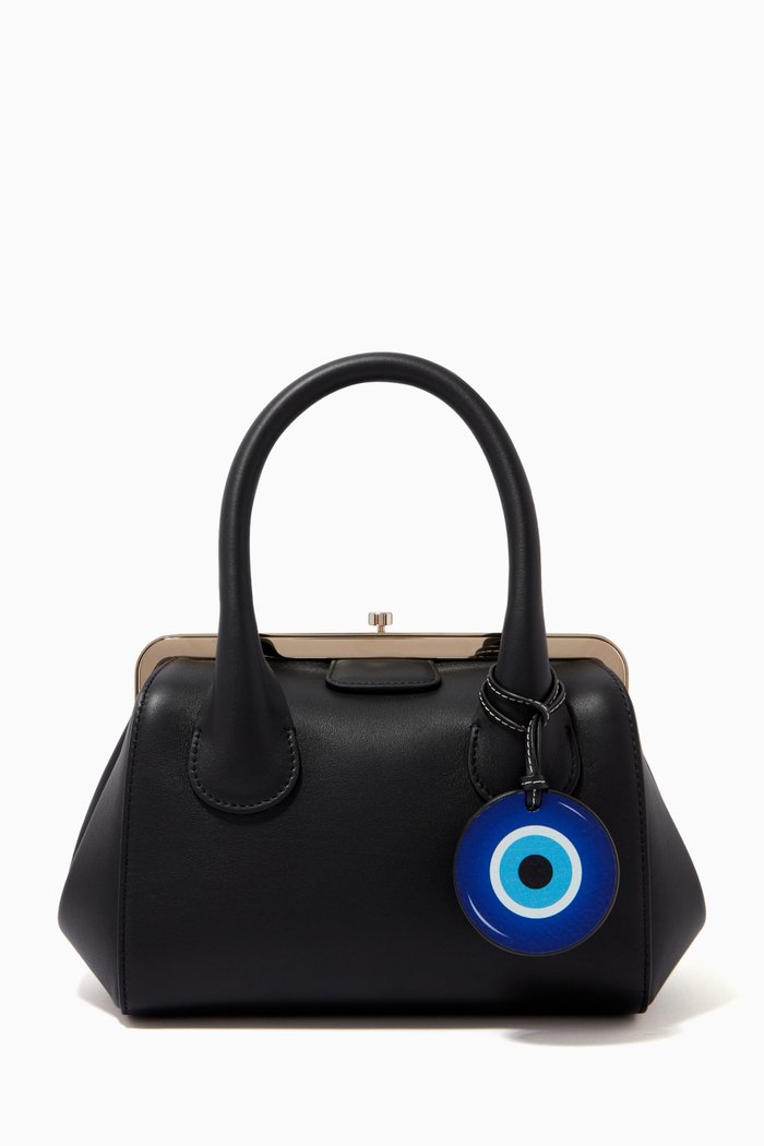 

Evil Eye Charm in Leather, Black