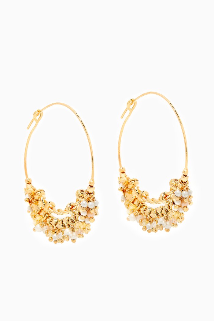Grappia Mini Hoop Earrings in 24kt Plating, Gold